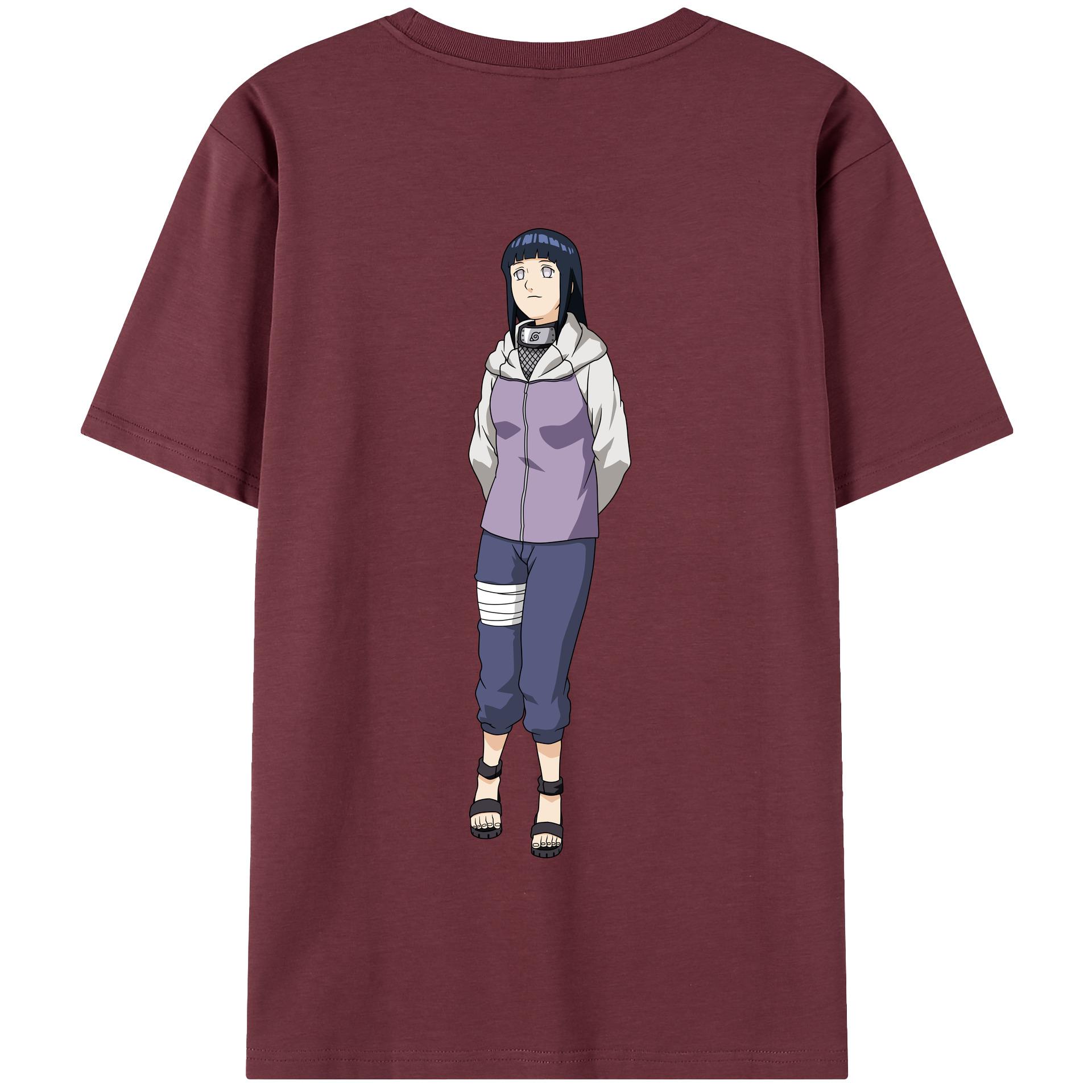 （画像用） NARUTO -ナルト- 日向ヒナタ Hyūga Hinata 綿100％半袖Tシャツ（背面プリント）